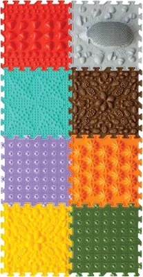 Imagen del producto de Alfombrilla sensorial para niños, con 8 piezas (Hedgehog Here)