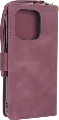 Zdjęcie produktu dla Wysokiej jakości etui na telefon komórkowy caseroxx do Gigaset GS6 / GS6 Pro, sztuczna skóra welurowa, 6 przegródek na karty, duża przegródka na monety z zamkiem błyskawicznym, uchwyt, pętla magnetyczna, pętla do zawieszenia z karabińczykiem