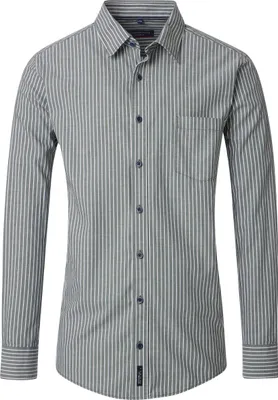 Produktbild von CASAMODA Herren Freizeithemd Langarm Kent Casual Grün gestreift L
