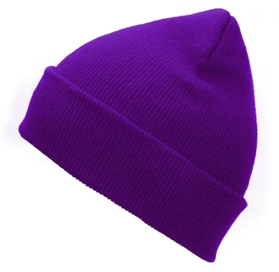 Zdjęcie produktu dla Czapka zimowa typu beanie, uniseks, fioletowa, dzianina, uniwersalny rozmiar