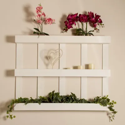 Produktbild von Landhaus Paletten-Regal CASA 113cm Shabby-Chic weiss Pflanzregal