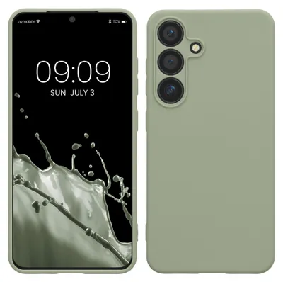 Produktbild von kwmobile Handyhülle für Samsung Galaxy S25 Hülle - weiches Handy Silikon Case - Schutzhülle Cover - Graugrün