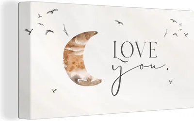 Produktbild von MuchoWow® - Leinwandbilder - Zitate - Sprichwörter - Kinder - Liebe dich - Jungen - Mädchen - Kinder, Wandbild, Wanddeko Bilder Wohnzimmer, 40x20 cm