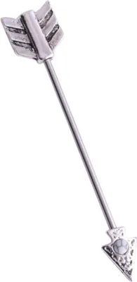 Produktbild von Retro Arrow Industrial Scaffold Bar Ohrknorpel Helix Barbell Piercing Schmuck-Antik Silber Weiß Türkis