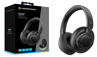 Produktbild von Conceptronic Bluetooth-Stereo-Headset mit aktiver Geräuschunterdrückung, Verkabelt & Kabellos, Anrufe/Musik, 20 - 20000 Hz, 233 g, Kopfhörer, Schwarz