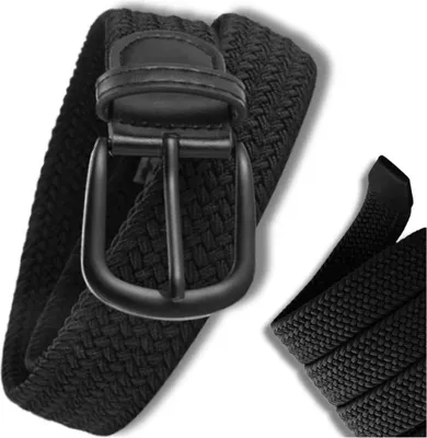 Immagine prodotto di Camerazar Cintura per pantaloni flessibile in poliestere lavorato a maglia in nero, robusta
