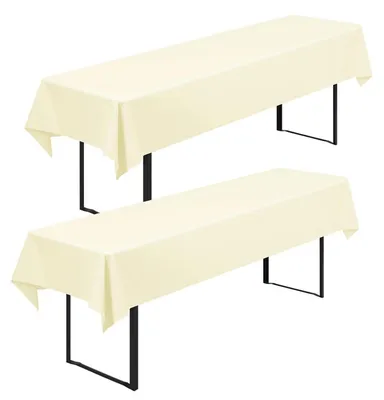 Productafbeelding van 2 biertafelhoezen, 250x100 cm, beige, polyester, wasbaar
