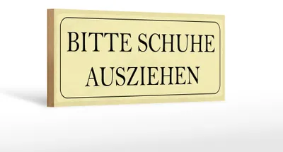 Produktbild von Holzschild Hinweis 27x10cm bitte Schuhe ausziehen