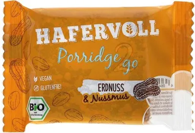 Produktbild von Hafervoll Porridge2go Erdnuss & Nussmus  55g