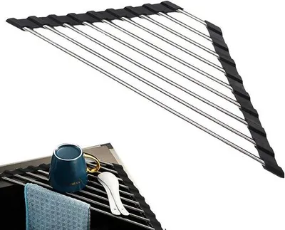 Obrázek produktu pro Ocelový držák na ubrousky do kuchyně – trojúhelníkový držák na spršku do kuchyně