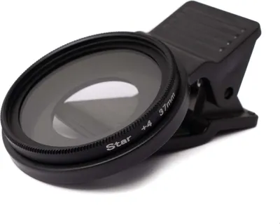 Produktbild von SYSTEM-S Stern Filter 4 Punkt 37 mm Star Light Linse mit Clip für Smartphones in Schwarz