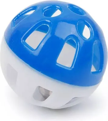 Obrázek produktu pro Plastový míč pro kočky se zvonkem 4 cm modrý
