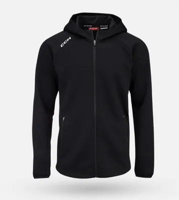 Produktbild von CCM Umkleideraum Hoodie, Schwarz, für Erwachsene, mit durchgehendem Reißverschluss, Größe: L