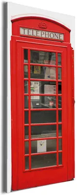 Produktbild von Wallario Premium Leinwandbild London Rote Telefonzelle in Größe 60 x 150 cm