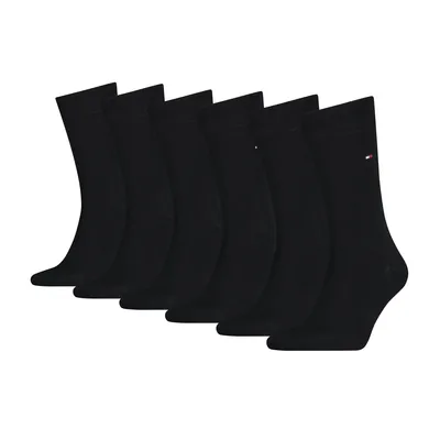 Zdjęcie produktu dla SKARPETY MĘSKIE TOMMY HILFIGER BAWEŁNIANE CZARNE 6 PACK - Socks: 47-49 6PAK