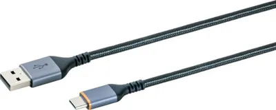 Produktbild von USB 3A USB A Stecker - USB Typ C Stecker Kabel Bleil schwarz 2 m
