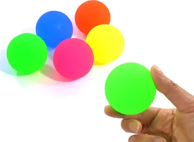 Produktbild von 5 x Neon XL Flummi Gummi Ball Ø 55 mm Kinder Springball Mitgebsel