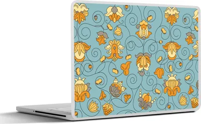 Produktbild von MuchoWow® Laptop Aufkleber Sticker Cover Muster - Vintage - Blumen 30x21 cm - Sticker für Laptop - Selbstklebend