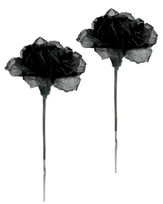 Kunstblumen Amaryllis 60 cm, 2 Stück, schwarz, Polyester