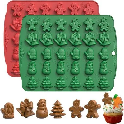 Produktbild von Silikon Weihnachtsformen 30-Höhlen Schokoladenform für DIY Weihnachtssüßigkeiten