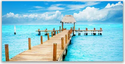 Produktbild von Tulup Leinwand-Bilder 140x70 Wandbild Canvas Kunstdruck Brücke Meer Architektur