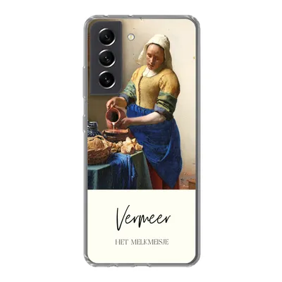 Produktbild von MuchoWow® Handyhülle Schutzhülle Hülle für Samsung Galaxy S21 FE Kunst - Milchmädchen - Vermeer Silikon Softcase Handy Hülle - Mobiltelefonhülle