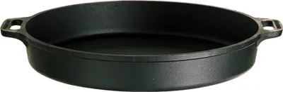 Produktbild von All'Grill Robuste Gusseisen-Pfanne mit zwei Griffen - 60cm Durchmesser - schwarz