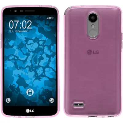 Produktbild von PhoneNatic Case kompatibel mit LG Stylus 3 - rosa Silikon Hülle transparent + 2 Schutzfolien