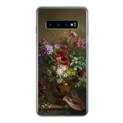 Produktbild von MuchoWow® Handyhülle Schutzhülle Hülle für Samsung Galaxy S10 Stilleben mit Blumen in einer griechischen Vase - Alte Meister - Kunst Silikon Softcase Handy Hülle - Handytasche