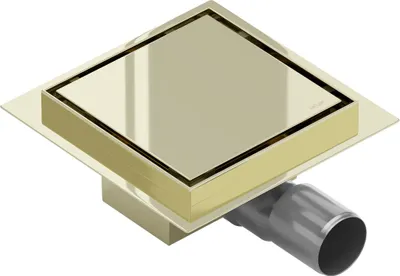 Zdjęcie produktu dla Mexen Flat wpust podłogowy kwadratowy 12 x 12 cm, złoty - 1510012