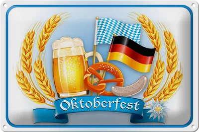 Produktbild von Blechschild   Bier Brezel Wurst, 30 x 20 cm, Blechschilder Spruch Getränk Alkohol, Bier Bayern