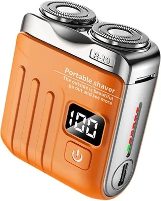 Image de Tondeuse à barbe de voyage 8000 tr/min, format valise, étanche, écran numérique, rechargeable par USB, portable, 5 x 2,5 x 6 cm