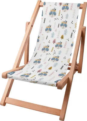 Produktbild von Dreamroots Kinder Liegestuhl klappbar Holz, bis zu 130 kg, Sonnenliege klappbar mit 3-stufiger Neigungsregulierung der Rückenlehne, Indian Bear