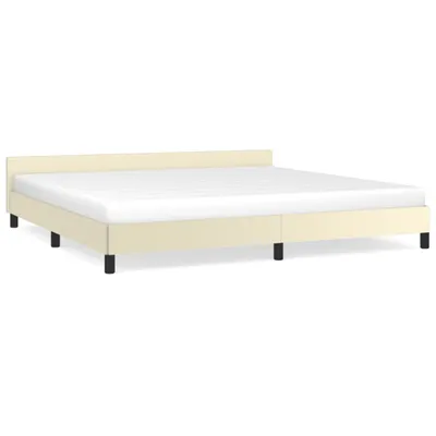 Immagine prodotto di vidaXL Struttura letto con testiera senza materasso crema 200x200 cm