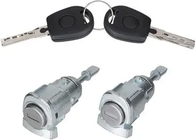 Immagine prodotto di Serratura della porta / cilindro della serratura anteriore sinistra e destra + 2x chiave per Skoda Fabia I 6Y 99-08