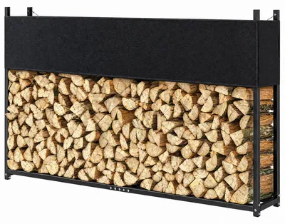 Produktbild von Outsunny Kaminholzregal 202 x 25 x 113 cm Brennholzregal mit Oxford-Abdeckung