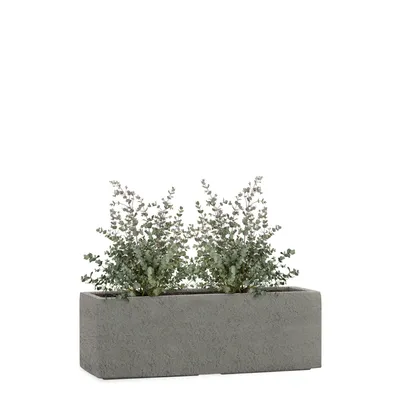 Produktbild von PFLANZWERK® Pflanzkübel TUB 50cm LAVA GRAU Fensterbank Premium Blumenkübel mit Lotus-Effekt Fiberglas - Handgefertigt - Frostbeständig