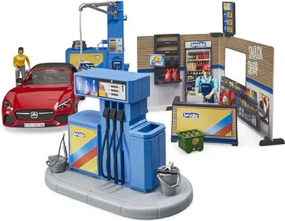 Image de Bruder 62111 - Station-service bworld avec station de lavage, 1:16