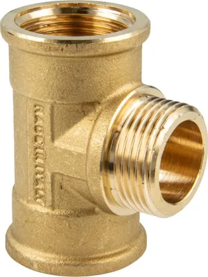 Produktbild von tecuro T-Stück Innengewinde Rp x Außengewinde G  x Innengewinde Rp 1/2 Zoll, MS-blank CW617N