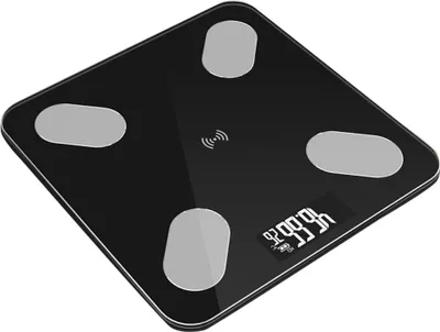 Image de Smart App compatible Bluetooth Poids électronique numérique Salle de bains Graisse corporelle Échelle-Noire