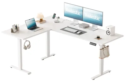 Zdjęcie produktu dla Stół narożny, regulowany na wysokość, 160 x 120 cm, elektryczny