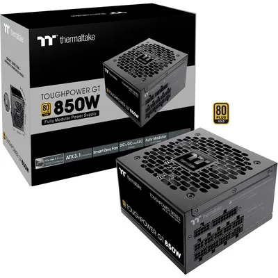 Produktbild von Thermaltake Toughpower Gt, 850 W, 100 - 240 V, 50/60 Hz, 10 A, Aktiv, 100 W