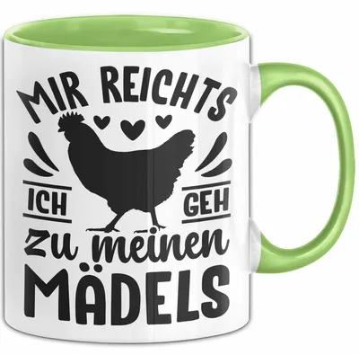 Produktbild von Mir Reichts Ich Geh Zu Meinen Mädels Tasse Geschenk Für Landwirten Bauern Kaffee-Becher (Grün)