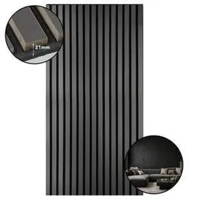 Produktbild von LP Projekt Holzwandpaneel 120 x 60cm | Modernes 3D Akustikpaneel für Räume & Büros | Dekorativ Schwarz Wandpaneel geeignet für dekorative Wand