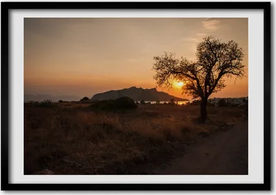 Produktbild von Bild - Bilder - Bilderrahmen - 70 cm x 50 cm - MDF-Rahmen, Wandkunst Sonnenuntergang