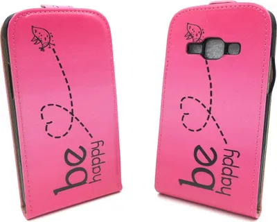 Produktbild von Handyhülle Tasche für Handy Samsung Galaxy J1 2016 Be Happy Pink