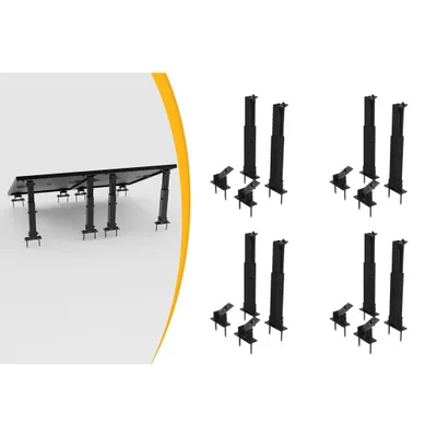 Produktbild von Powerness Aufständerung Solarmodul Fassaden und Flachdachhalterung für Balkonkraftwerk (4 Sätze) – Verstellbar, Witterungsbeständig, Schwarz (0% MwSt)
