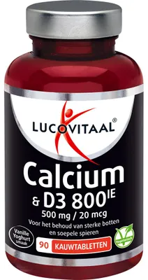 Productafbeelding van Lucovitaal Calcium 500mg + D3 20mcg (90 kauwtabletten)