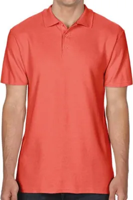 Obrázok produktu pre Gildan 64800 | Pánska polokošeľa Gildan Softstyle® Double Piqué - farba: Bright Salmon - veľkosť: XL