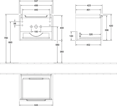 Produktbild von Villeroy & Boch A68610VM WTUS Subway 2.0 A68610 537x420x423mm